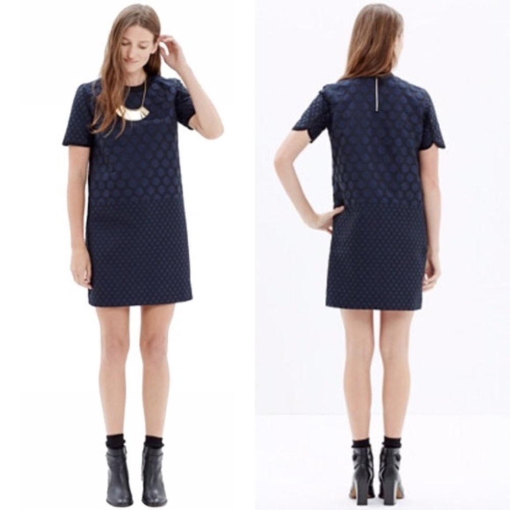 Madewell Mood Polka Dot Short Sleeve Shift Dress Women's Size Small